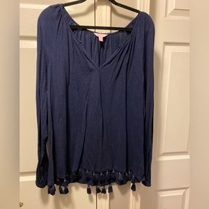 XL Lilly Pulitzer Linzy Top True Navy- great condition
